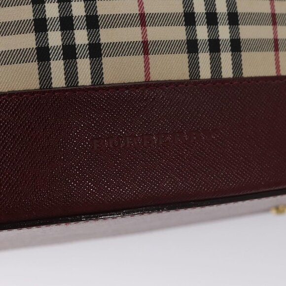 BURBERRY Nova Check Tote Bag Canvas Beige Red - Picture 9 of 15